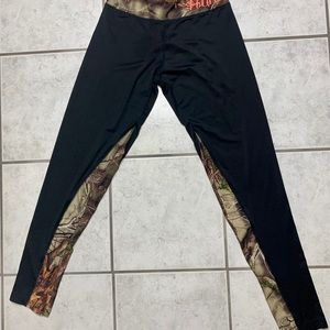 Huntworth Womens Leggings Black With Camo Size S